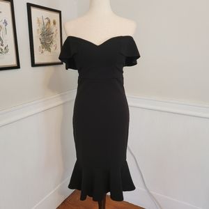 Emerald Sundae Black Off Shpulder Cocktail Dress Small